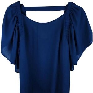 Express womens blue top flutter sleeves Sz XS